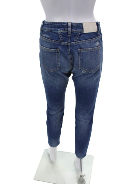 Closed Womens Zipper Fly High Rise Distressed Skinny Ankle Jeans Blue Size 25