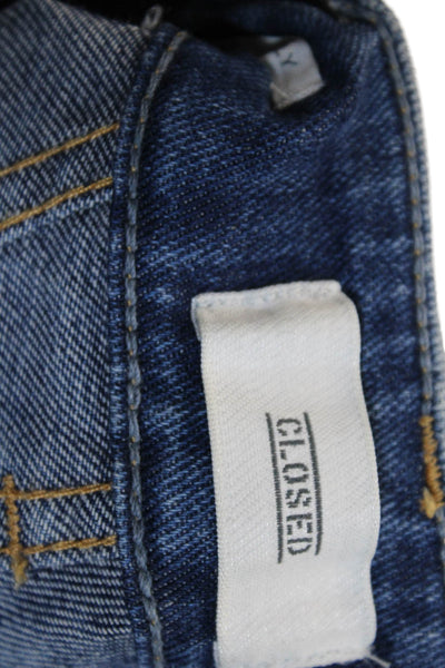 Closed Womens Zipper Fly High Rise Distressed Skinny Ankle Jeans Blue Size 25