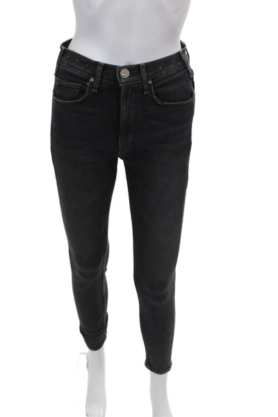 McGuire Womens Zipper Fly High Rise Skinny Cropped Jeans Gray Denim Size 24