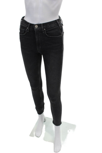 McGuire Womens Zipper Fly High Rise Skinny Cropped Jeans Gray Denim Size 24