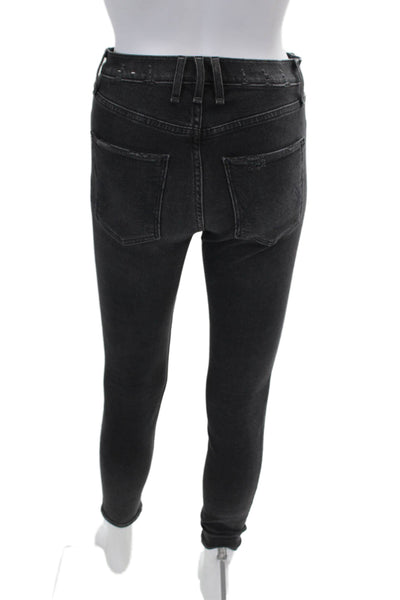 McGuire Womens Zipper Fly High Rise Skinny Cropped Jeans Gray Denim Size 24