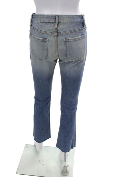 Frame Womens Zipper Fly High Rise Medium Wash Kick Flare Jeans Blue Size 25