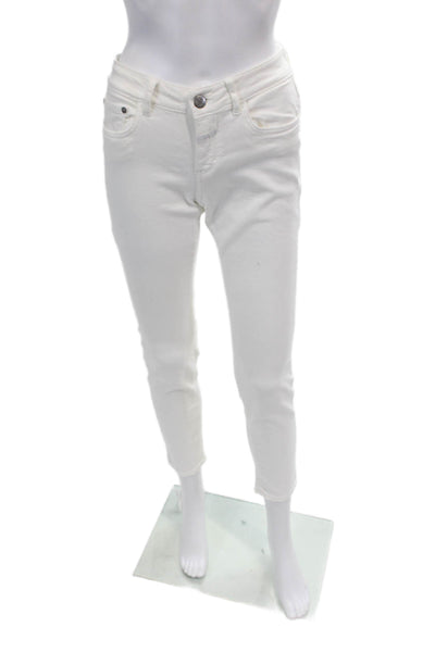 Closed Womens Zipper Fly Mid Rise Skinny Ankle Jeans White Denim Size 25