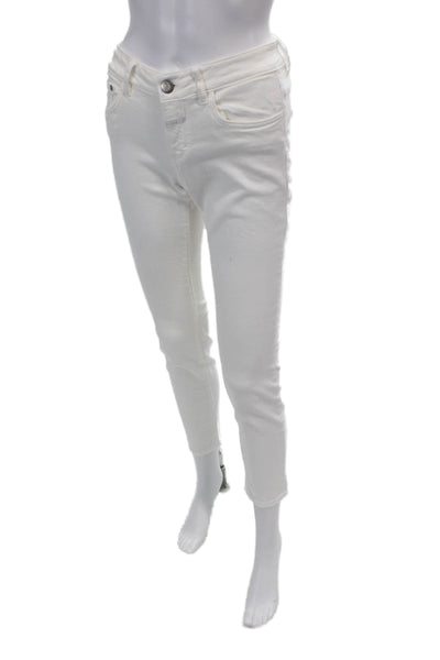 Closed Womens Zipper Fly Mid Rise Skinny Ankle Jeans White Denim Size 25