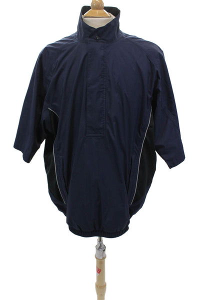 Dry Joys By FootJoy Mens Long Sleeve Half Zip Mock Neck Jacket Blue Size XL