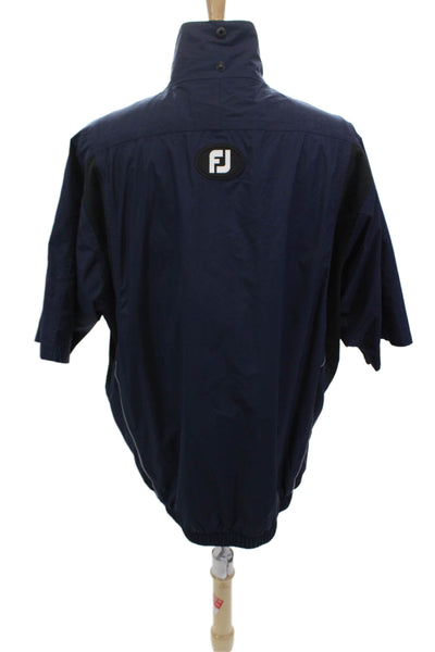 Dry Joys By FootJoy Mens Long Sleeve Half Zip Mock Neck Jacket Blue Size XL