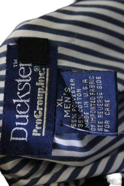 Duckster Mens Long Sleeve Front Zip Mock Neck Light Jacket Navy Blue Size XL