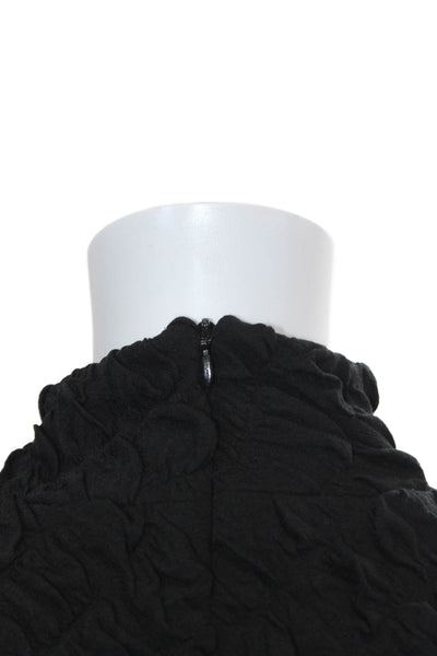 Dur Doux Womens Puckered Knit Long Sleeve Crop Top - Black Size S