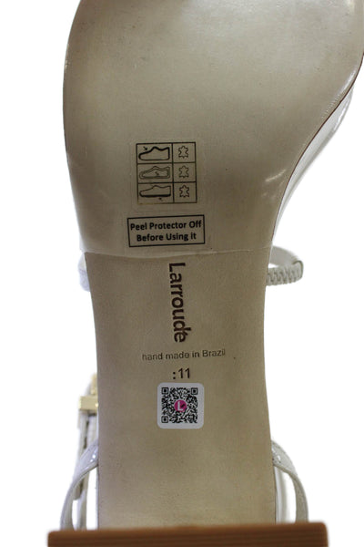 Larroudé Womens Gio Sandals - Ivory Size 11