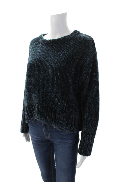 Zara Knit Womens Long Sleeve Round Neck Thick Knit Sweater Navy Size M