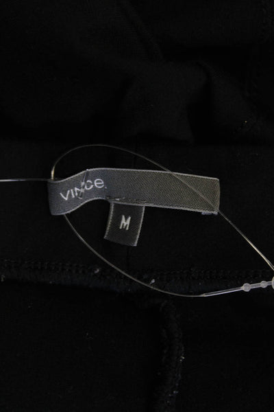 Vince Womens Textured Elastic Waistband Lined Leggings Black Size M