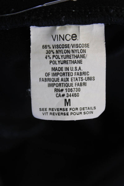 Vince Womens Textured Elastic Waistband Lined Leggings Black Size M