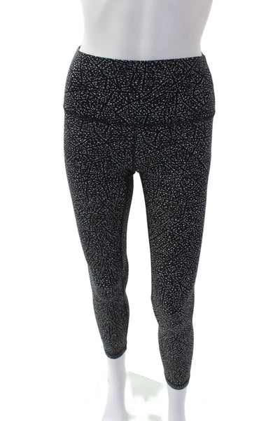 Lululemon Womens Elastic Waistband Lined Polka Dotted Leggings Black Size XS