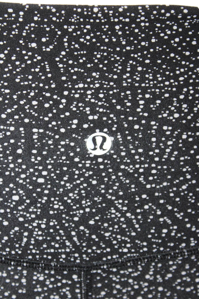 Lululemon Womens Elastic Waistband Lined Polka Dotted Leggings Black Size XS