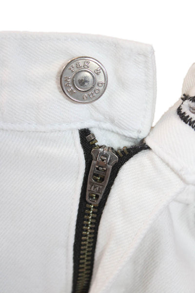 Rag & Bone Womens Cotton Zip Button Distressed Shorts White Size EUR 24