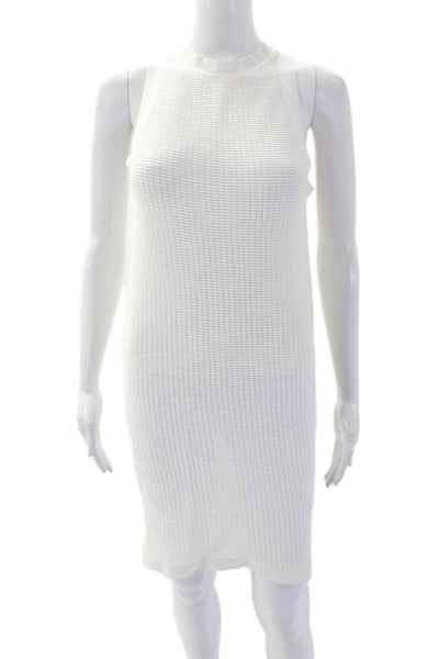 Solid & Striped Womens Cotton Sleeveless Round Neck Knit Tank Top White Size M