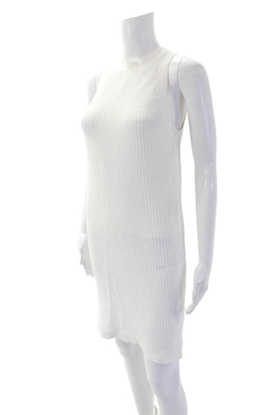 Solid & Striped Womens Cotton Sleeveless Round Neck Knit Tank Top White Size M