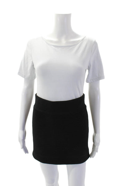 Rag & Bone Womens Textured Lined Elastic Waistband Mini Skirt Black Size 08