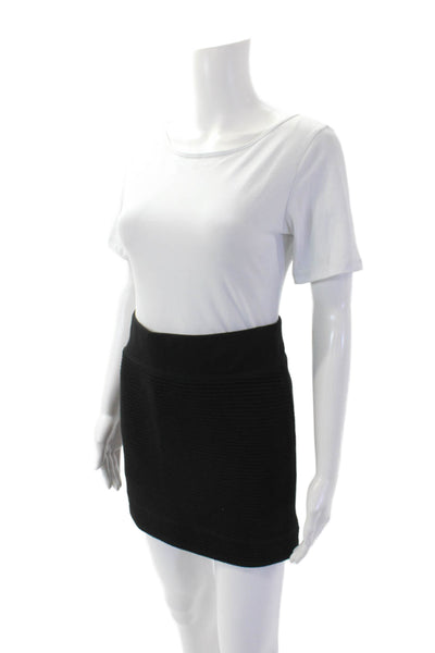 Rag & Bone Womens Textured Lined Elastic Waistband Mini Skirt Black Size 08