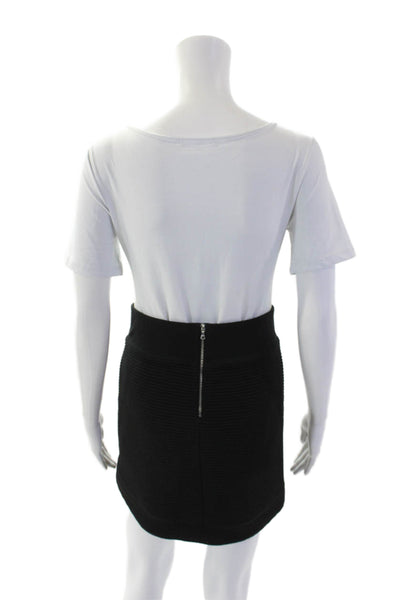 Rag & Bone Womens Textured Lined Elastic Waistband Mini Skirt Black Size 08