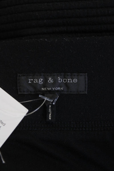 Rag & Bone Womens Textured Lined Elastic Waistband Mini Skirt Black Size 08