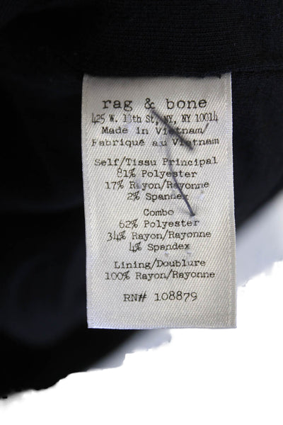 Rag & Bone Womens Textured Lined Elastic Waistband Mini Skirt Black Size 08