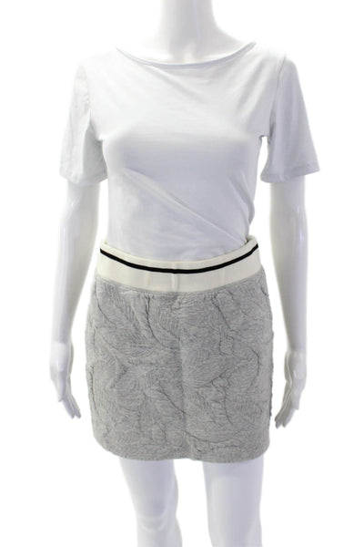 Rag & Bone Womens Cotton Elastic Waistband Knit Mini Skirt Gray Size S
