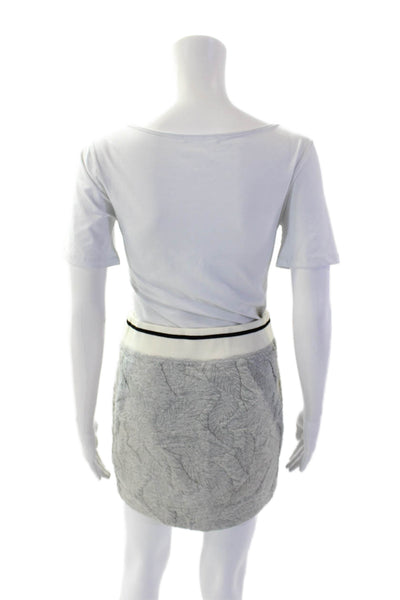 Rag & Bone Womens Cotton Elastic Waistband Knit Mini Skirt Gray Size S