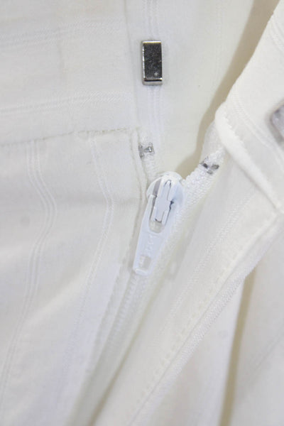 Club Monaco Womens Textured Zip Wide Leg Lined Pants White Size 10