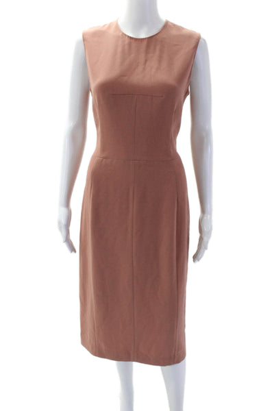 Joseph Womens Crepe Stretch Sleeveless Mid Calf Dress Pink Beige Size EUR 40