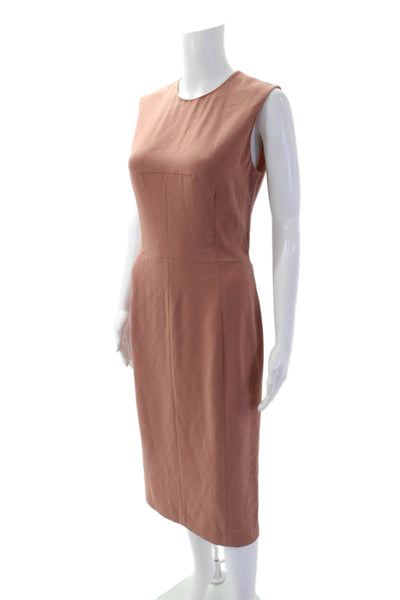 Joseph Womens Crepe Stretch Sleeveless Mid Calf Dress Pink Beige Size EUR 40