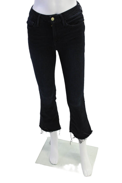 Frame Women's Midrise Five Pocket Button Straight Leg Jean Pants Black Size 26