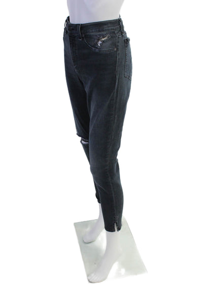 Rag & Bone Jean Womens Zipper Fly High Rise Distressed Crop Jeans Gray Size 31