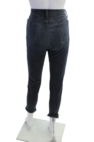 Rag & Bone Jean Womens Zipper Fly High Rise Distressed Crop Jeans Gray Size 31