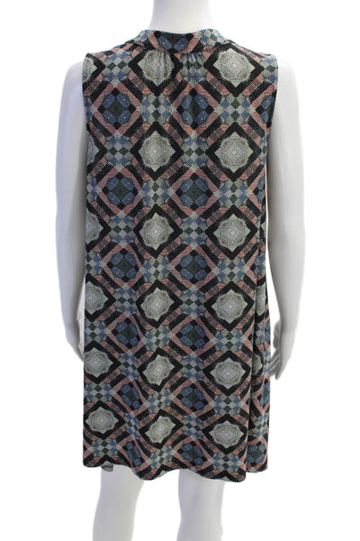 Sicilian Gypsies Womens Geometric Sleeveless A-Line Dress Multicolor Size M