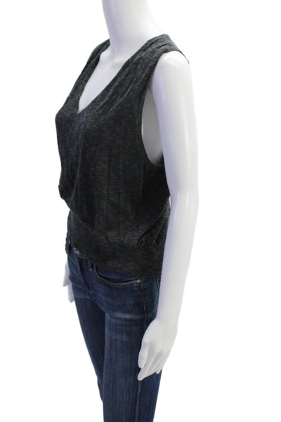 Hello Nite Womens Cotton V-Neck Sleeveless Pullover Tank Top Dark Gray Size M