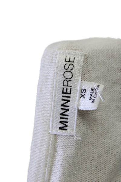 Minnie Rose Womens Cotton Asymmetrical Neck Short Sleeve T-Shirt White Size XS