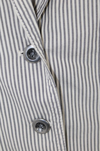 J Crew Womens Cotton Long Sleeve Button Striped Blazer Gray Size 08