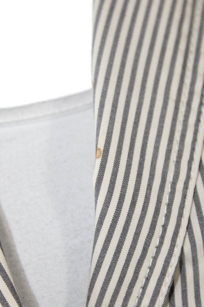 J Crew Womens Cotton Long Sleeve Button Striped Blazer Gray Size 08