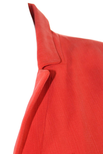 J Crew Womens Textured Long Sleeve Collared Button Up Blouse Red Size M
