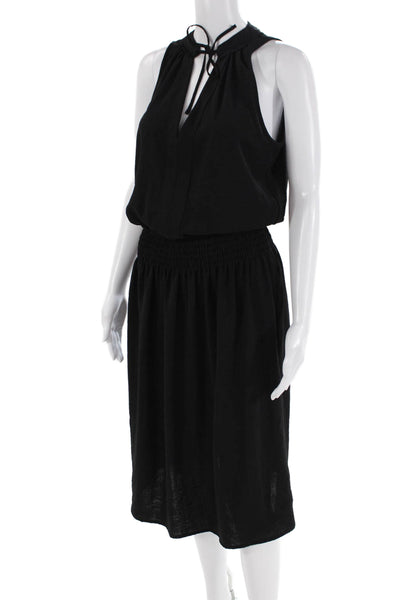 Brochu Walker Womens V-Neck Ruched Sleeveless Blouson Dress Black Size S