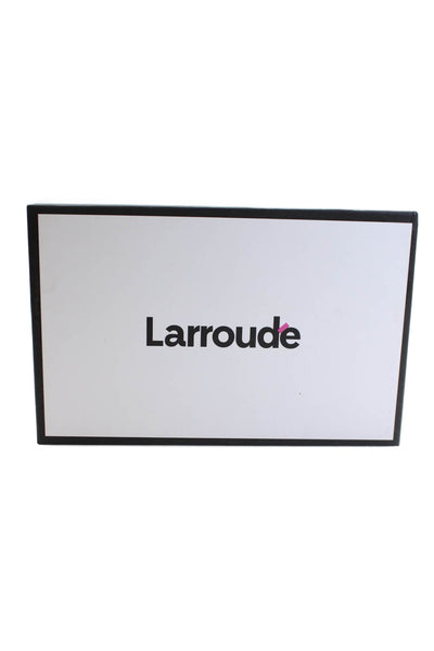 Larroudé Womens Gloria Heeled Sandals - Clear/ Black Size 5.5