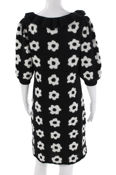 KITRI Womens Eleni Knit Mini Dress - Black Tiled Floral Size L