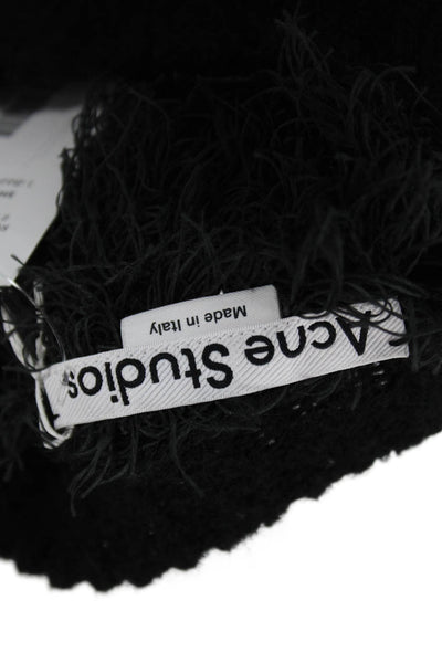 Acne Studios Womens Hairy Web Crew Neck Sweater - Black Size XS