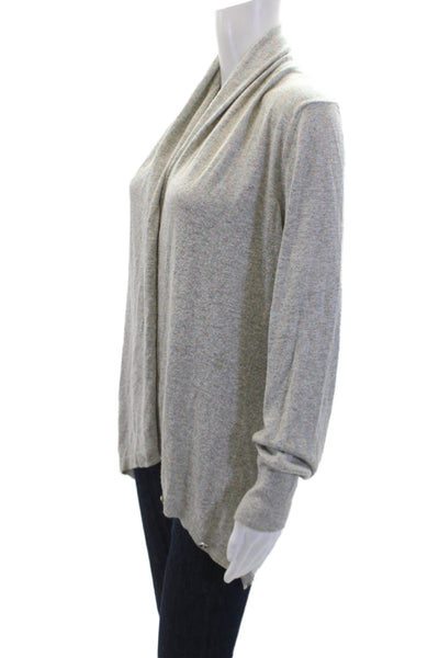 Escada Sport Womens Buttoned Cropped Long Sleeve Knit Cardigan Gray Size L