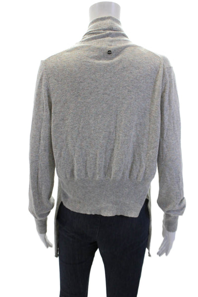Escada Sport Womens Buttoned Cropped Long Sleeve Knit Cardigan Gray Size L