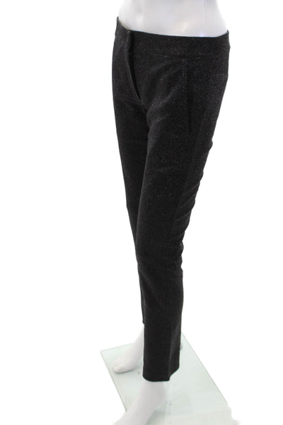 Alexander Wang Womens Pocketed Metallic Skinny Leg Pants Solid Black Size 2