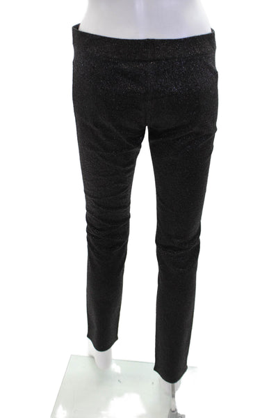 Alexander Wang Womens Pocketed Metallic Skinny Leg Pants Solid Black Size 2
