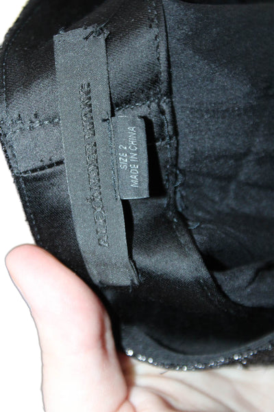 Alexander Wang Womens Pocketed Metallic Skinny Leg Pants Solid Black Size 2