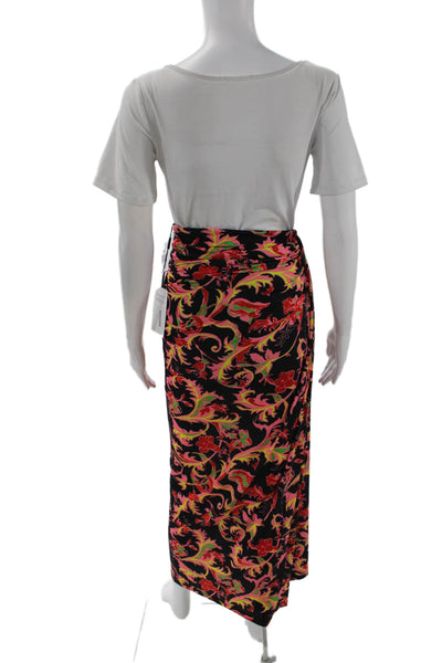 Prabal Gurung Womens Drape Front Goddess Skirt - Black Multi Size XS